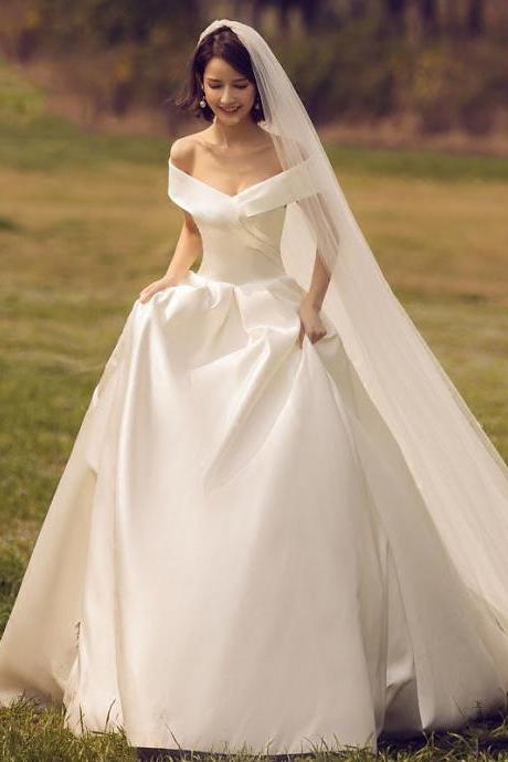 Off Shoulder Bridal Dress,white Wedding Dress,fairy Bridal Dress,elegant Wedding Dress,custom Made