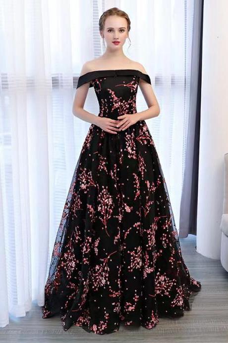 Off Shoulder Party Dress, Black Prom Dress, Fashionable Party Dress,sexy Evening Dress,custom Made