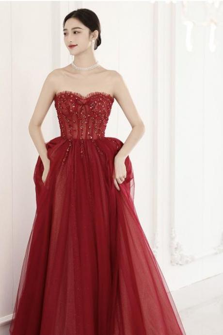 Strapless/off Shoulder Evening Dress, Red Party Dress,charming Evening Dress,custom Made