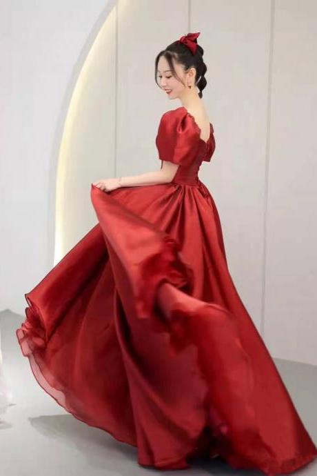 Off Shoulder Prom Dress, Red Evening Dress,princess Party Dress,sweet Graduation Dress,custom Made