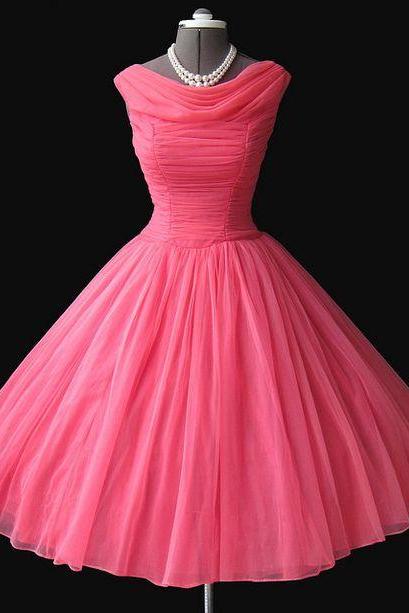 Rose Red Prom Dress, Chic Evening Dress,fairy Party Dress,cute Graduation Dress,sleeveless Homecoming Dress,custom Made