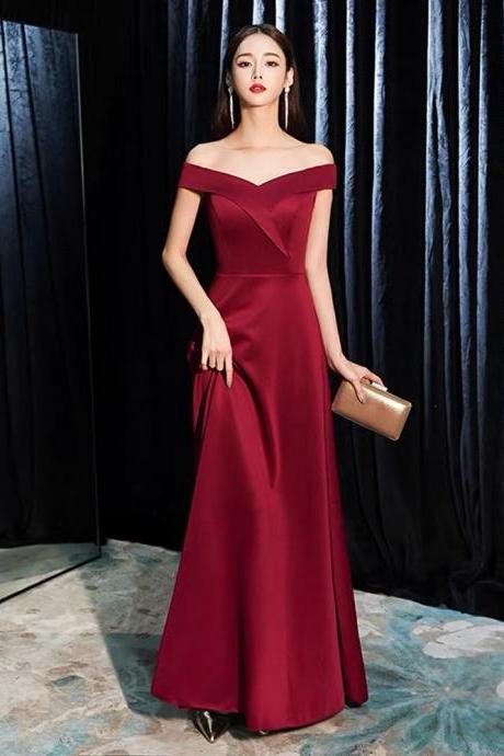 Off Shoulder Prom Dress,red Evening Dress,sexy Party Dress,satin Bodycon Dress,custom Made
