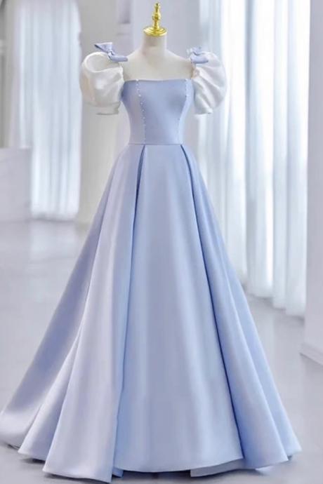 Off Shoulder Prom Dress,blue Evening Dress,elegant Party Dress,princess Dress,custom Made