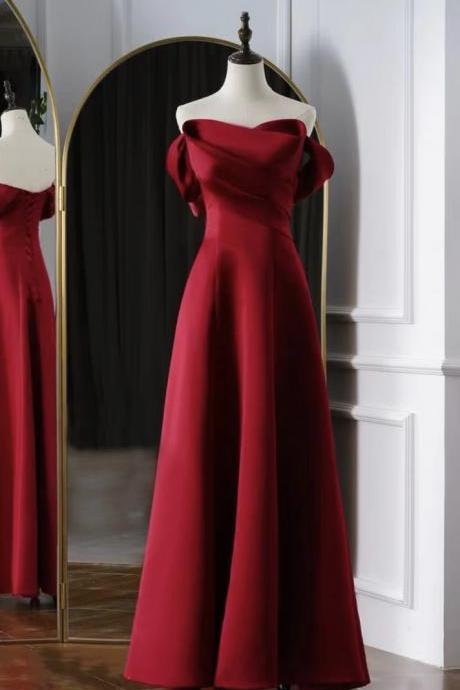 Off Shoulder Evening Dress,red Prom Dress, Charming Party Dress,custom Made