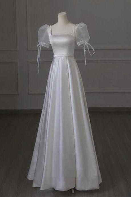 Cute Party Dress,off Shoulder Evening Dress,white Prom Dress,custom Made