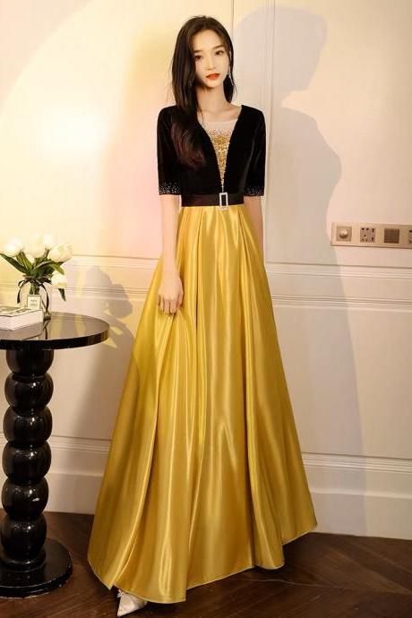Gold Prom Dress, Formal Evening Dress, Fashion Party Dress,custom Made