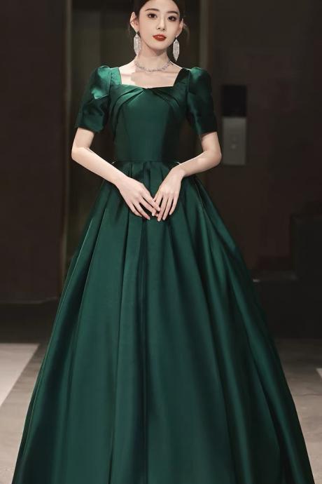 Off Shoulder Evening Dress,green Party Dress,satin Party Dress,noble Prom Dress,custom Made