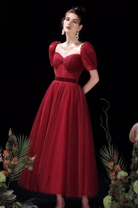 Off Shoulder Evening Dress,red Party Dress,tulle Party Dress,cute Prom Dress,custom Made