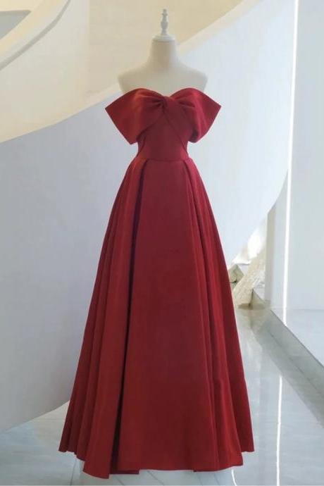 Red Evening Gown, Satin Party Dress,simple Prom Dress,custom Made