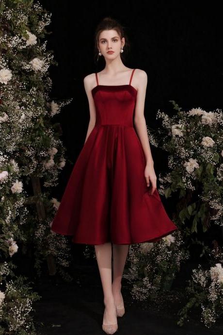 Red Homecoming Dress, Cute Party Dress,spaghetti Strap Prom Dress