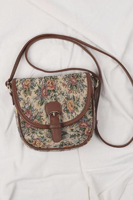 One-shoulder Literary Saddle Bag, Ethnic Style, Retro Small Bag Crossbody Bag