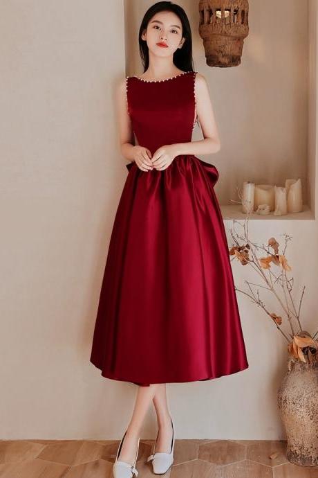 Elegant Red Prom Dress, Square Collar Homecoming Dress, Cute Graduation Dress,backless Birthday Dress