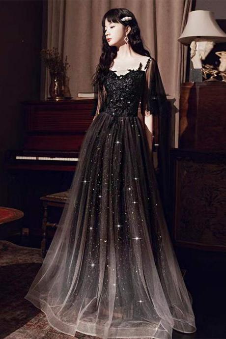 Elegant Prom Dress Shiny Party Dress With Lace ,noble Formal Dress