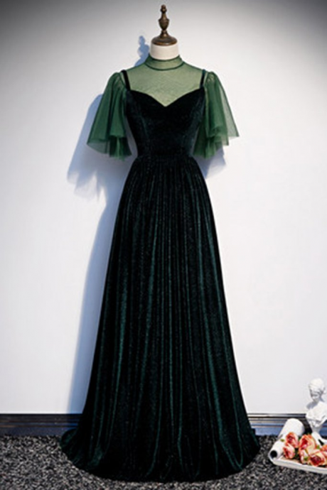 RFSS702 - Party Wear Gown in Dark Green with Heavy Jacket