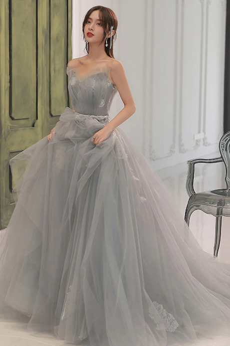 Iridescent Corset Gown With Draped Satin Skirt on Luulla
