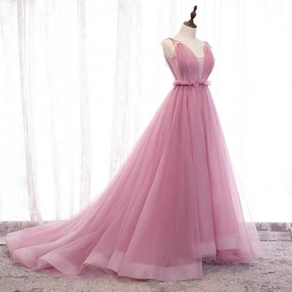 Princess party dress ,spaghetti strap bridesmaid dress,fairy prom dress, sweet pink evening dress,custom made