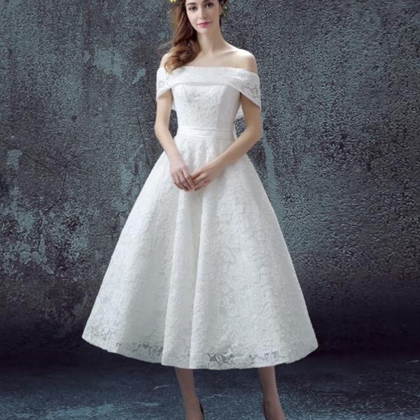 Short Sleeve Bridal Dress,white Wedding Dress,simple Bridal Dress ...