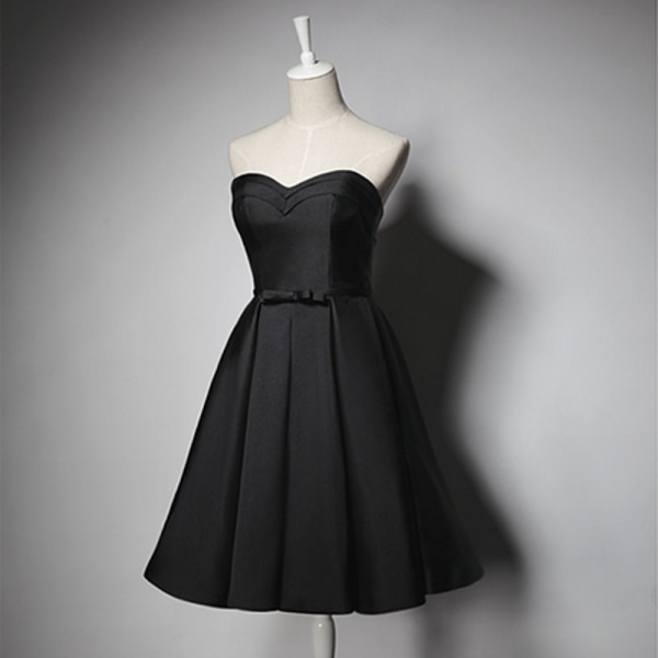 A Line Black Prom Party Dress Long Formal Evening Dress