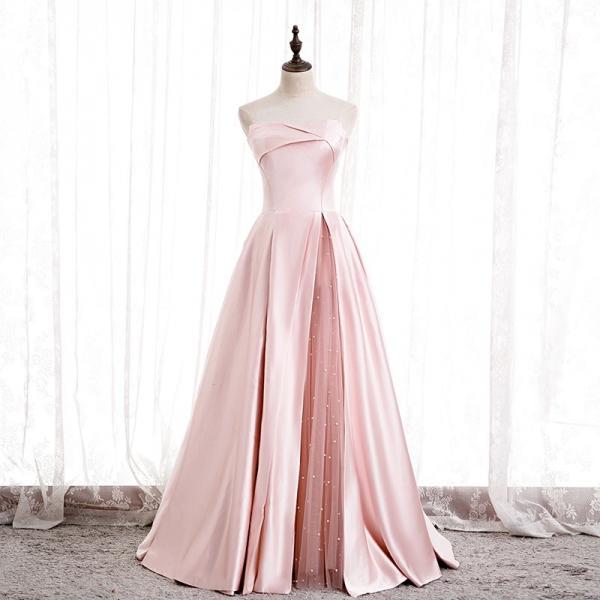 Strapless party dress,pink princess dress, cute birthday dress