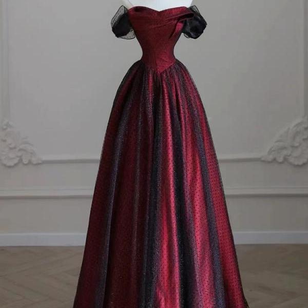 tulle long prom dress, evening dress