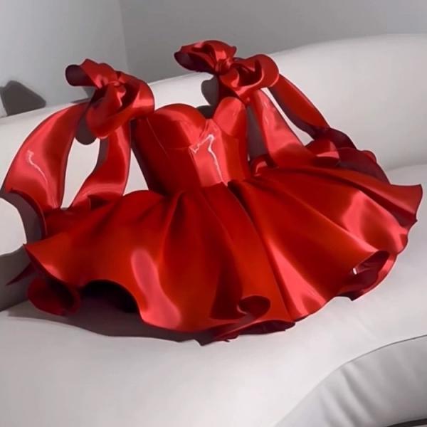 Sexy Burgundy Tube Top Pleated Birthday Skirt Homecoming Dress cc3863