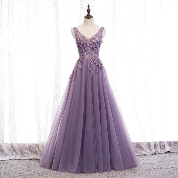 Sequin Puff Sleeve Surplice Gown, 93549
