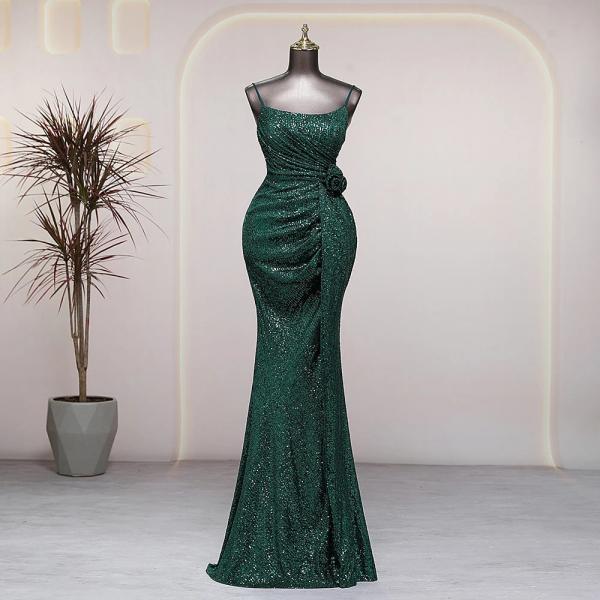 Long-Sleeve Ruched Bow Gown main image 1