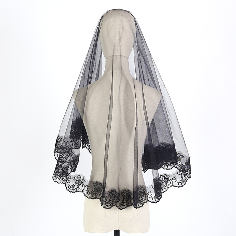 Bride Veil Black,  Celebrity Photo/props, Retro Wedding Simple