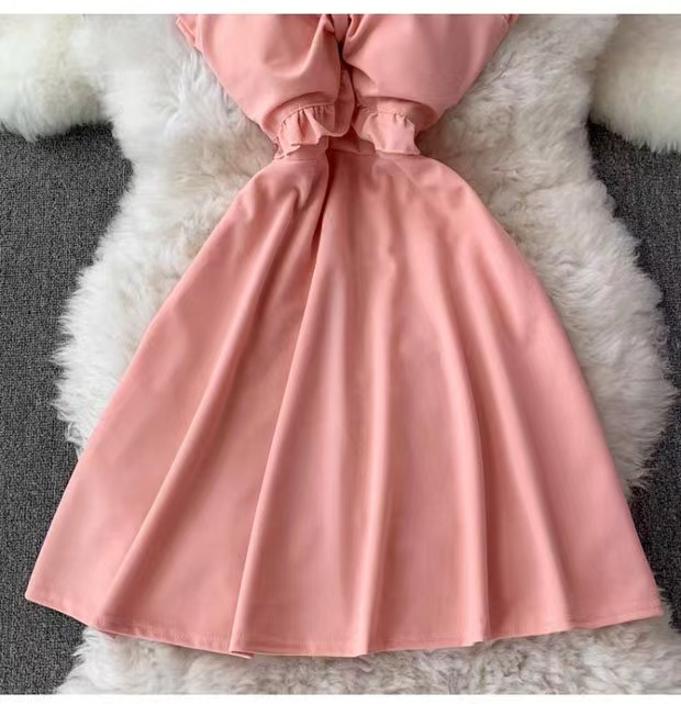 Lace-up Waistless Halter Dress