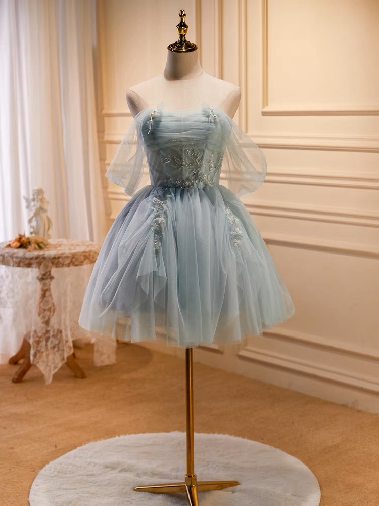 Delora Dress (Greyish+Blue)