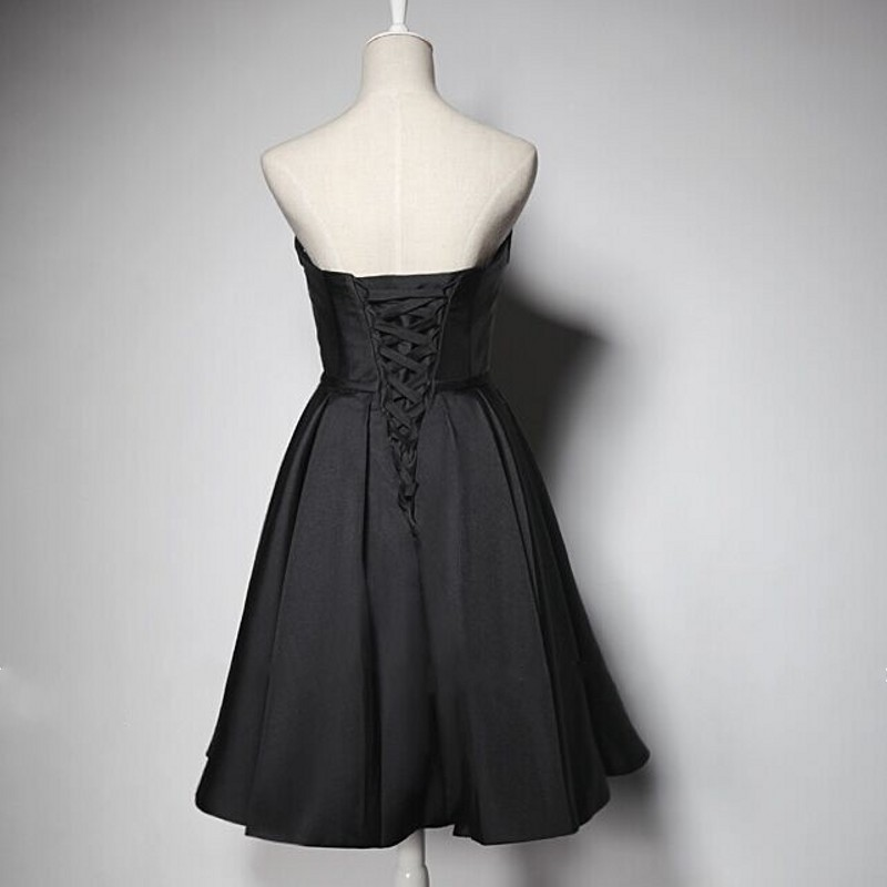 Black Sleeveless Homecoming Dress,Black Graduation Dress,Black Party Dress Y2040