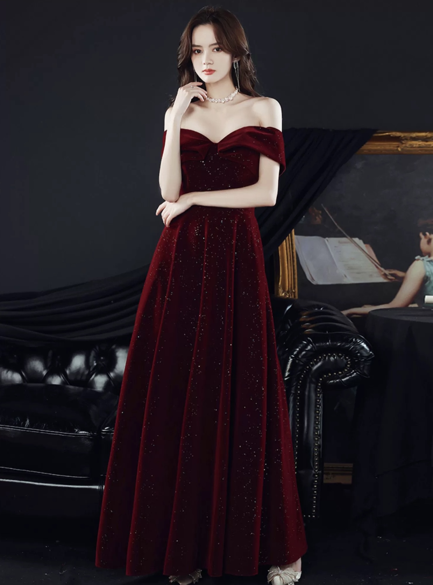 strapless prom dress corset Long with Pockets– PromGirl Size:18.5” Neck (XXL) life-event-retirement-celebration-outfits Dusty Blue Tulle Beaded