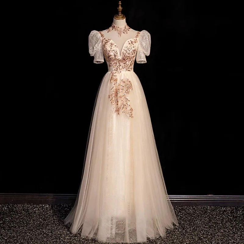 Vintage Lace Heart Cutout Gown
