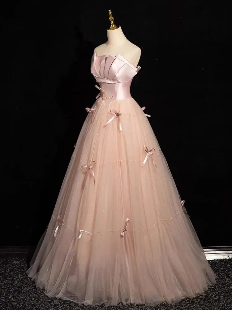 Black and White Bow Satin Ball Gown main image 0