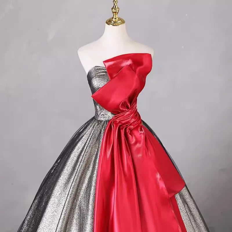 Strapless Ball Gown with Crystal Embellished Bodice Rust