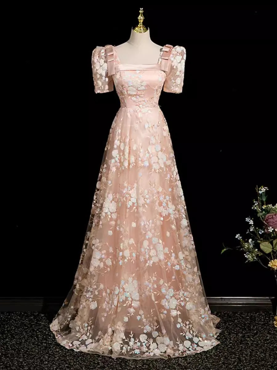 Vintage Floral Lace Long Sleeve Wedding Gown main image 0