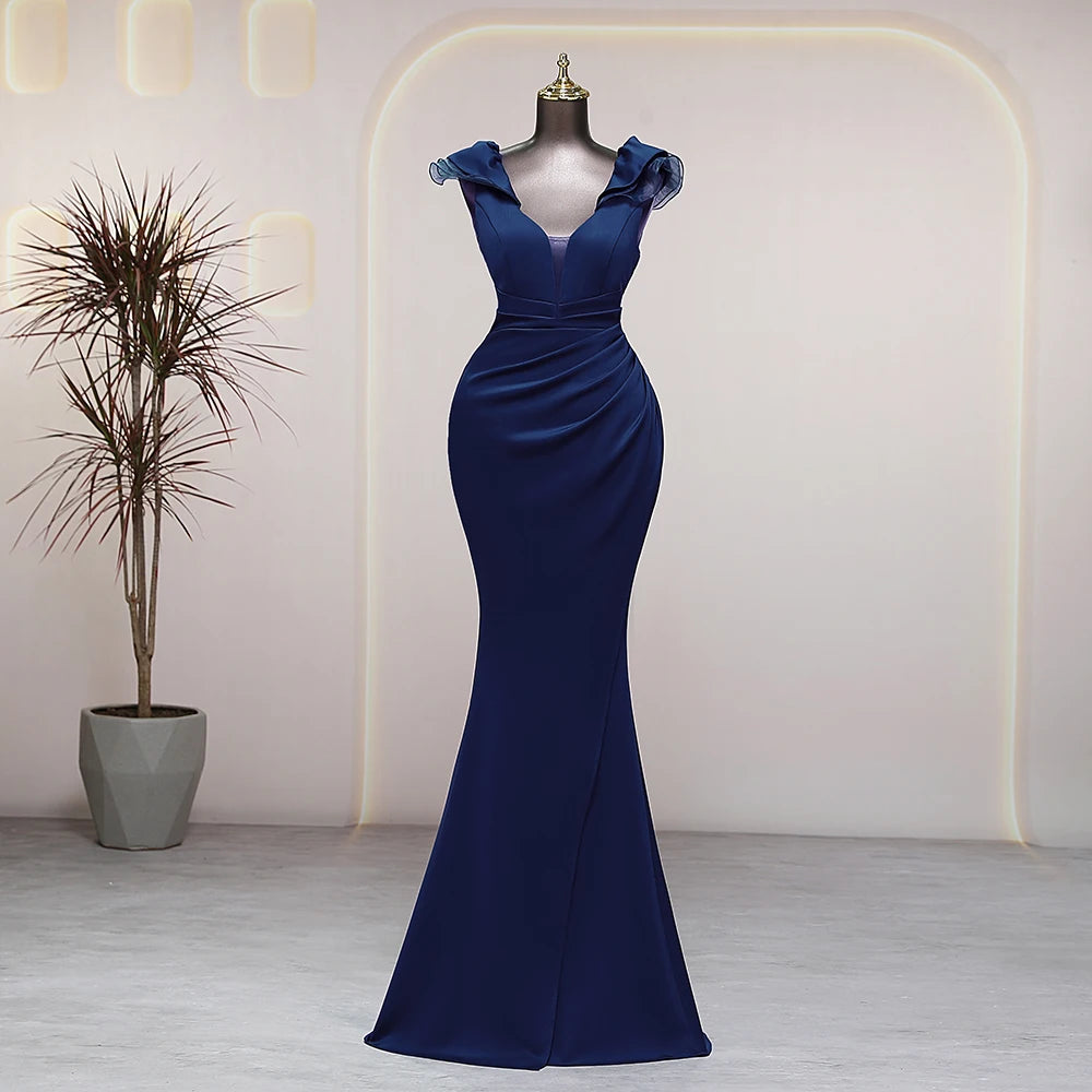 Glamorous Pink Strapless Tiered Ruffled Satin Gown With Slit